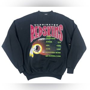 VTG Washington Redskins Sweatshirt NFL Football Stats Graphic Mens L Vintage
